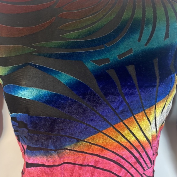 Codigo colorful metallic like multicolor long sleeve fashion  top - Picture 4 of 10